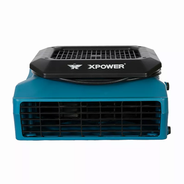 XPOWER PL-700A 1/3 HP 1050 CFM 3 Speed Low Profile Air Mover, Floor Fan, Carpet Dryer with Built-in Power Outlets 1 Blue-4