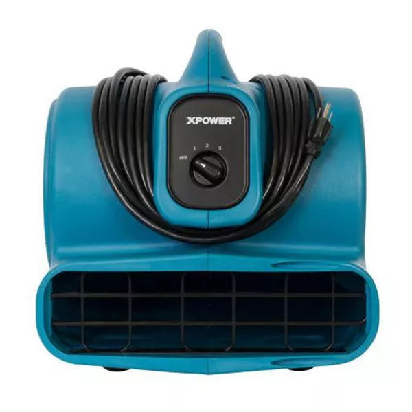 XPOWER CFM 3 Speed Air Mover, Carpet Dryer, Floor Fan, Blower Blue x-400a 1/4 hp 1600-4
