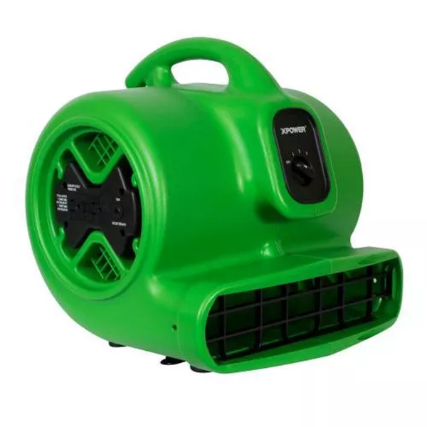 XPOWER X-600A 1/3 HP 2400 CFM 3 Speed Air Mover, Carpet Dryer, Floor Fan, Blower with Built-in GFCI Power Outlets Green-4