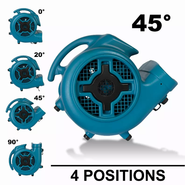 XPOWER CFM 3 Speed Air Mover, Carpet Dryer, Floor Fan, Blower Blue p-800 3/4 hp 3200-4