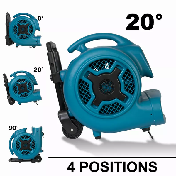 XPOWER CFM 3 Speed Air Mover, Carpet Dryer, Floor Fan, Blower Blue p-800h 3/4 hp 3200-4