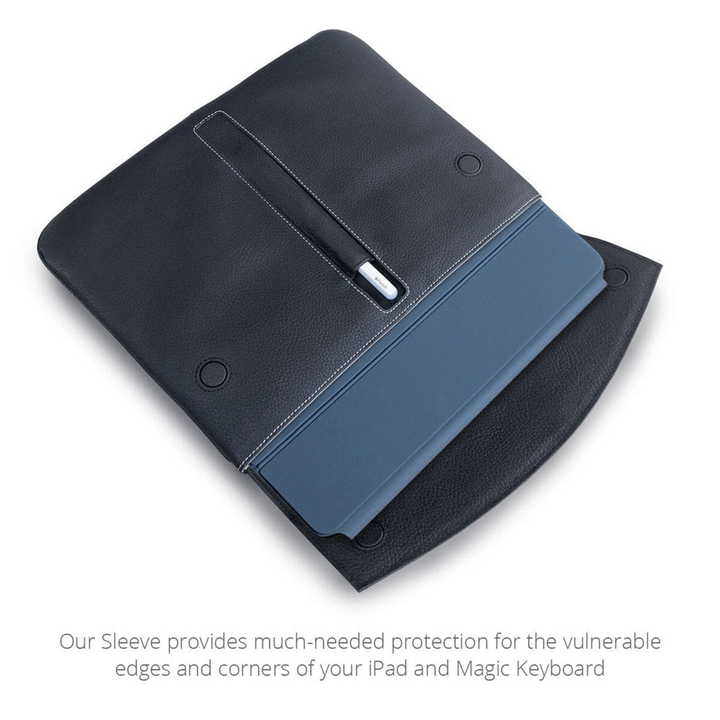 MacCase Premium Leather Magic Keyboard Sleeve -Black-2