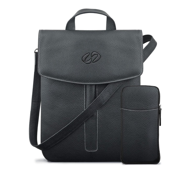 MacCase Premium Leather iPad Shoulder Bag -Black