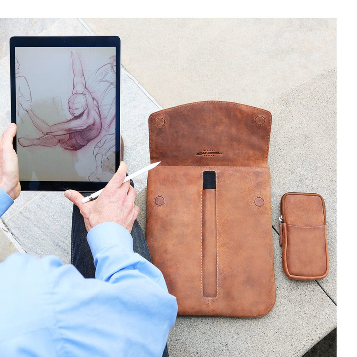 MacCase Premium Leather iPad Shoulder Bag-Vintage-2