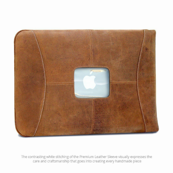 MacCase Premium Leather MacBook Pro Sleeve Brown 15"