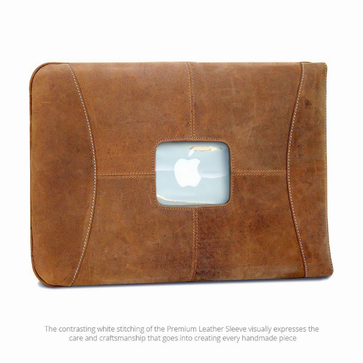 MacCase Premium Leather MacBook Pro Sleeve Brown 15"