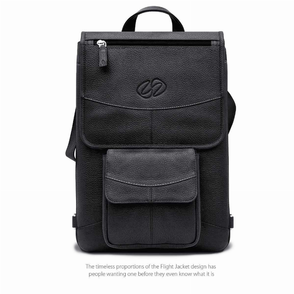 MacCase Premium Leather MacBook Flight Jacket with Backpack Opt Black 16"
