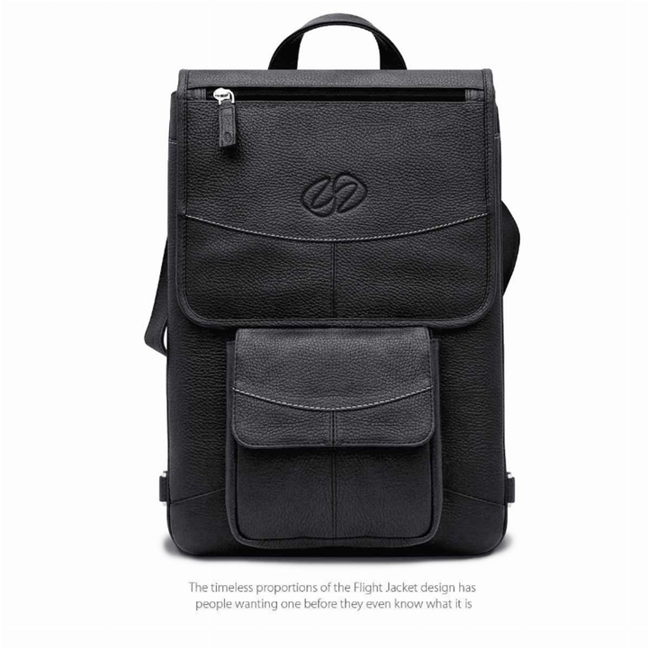 MacCase Premium Leather MacBook Flight Jacket with Backpack Opt Black 16"
