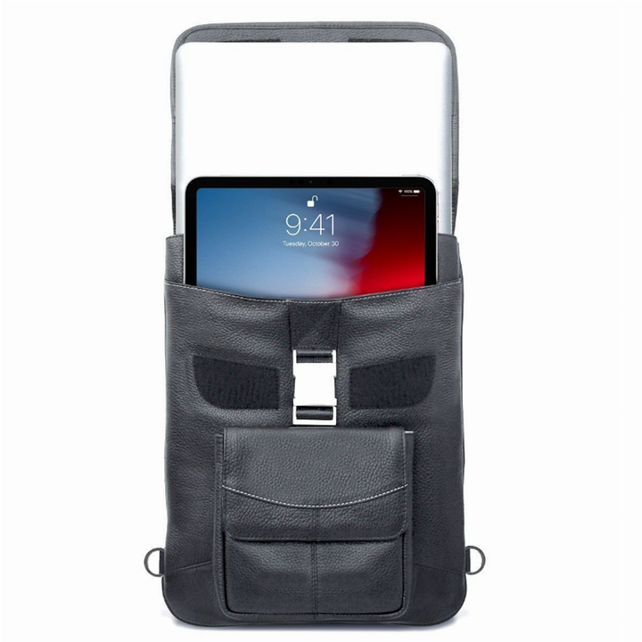 MacCase Premium Leather MacBook Flight Jacket with Backpack Opt Black 16"-2
