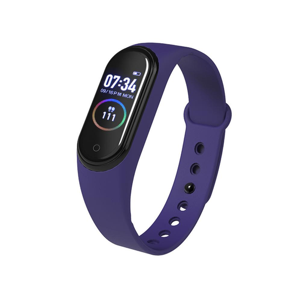 M4 Smart Bracelet Heart Rate Monitor Smart Band Blood Pressure Measurement Pedometer Wristband IP67 Waterproof Blue