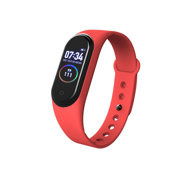 M4 Smart Bracelet Heart Rate Monitor Smart Band Blood Pressure Measurement Pedometer Wristband IP67 Waterproof Red