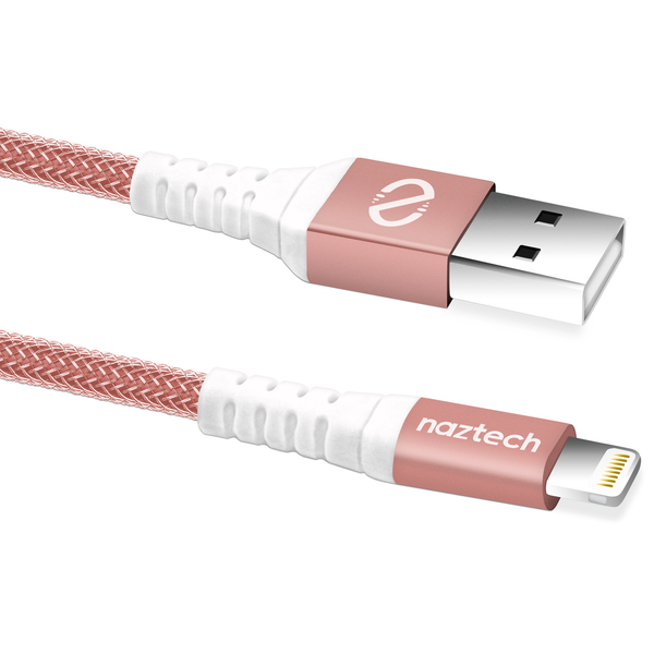 MFI Lightning Charge/Sync USB Braided Cable 4ft Rose Gold