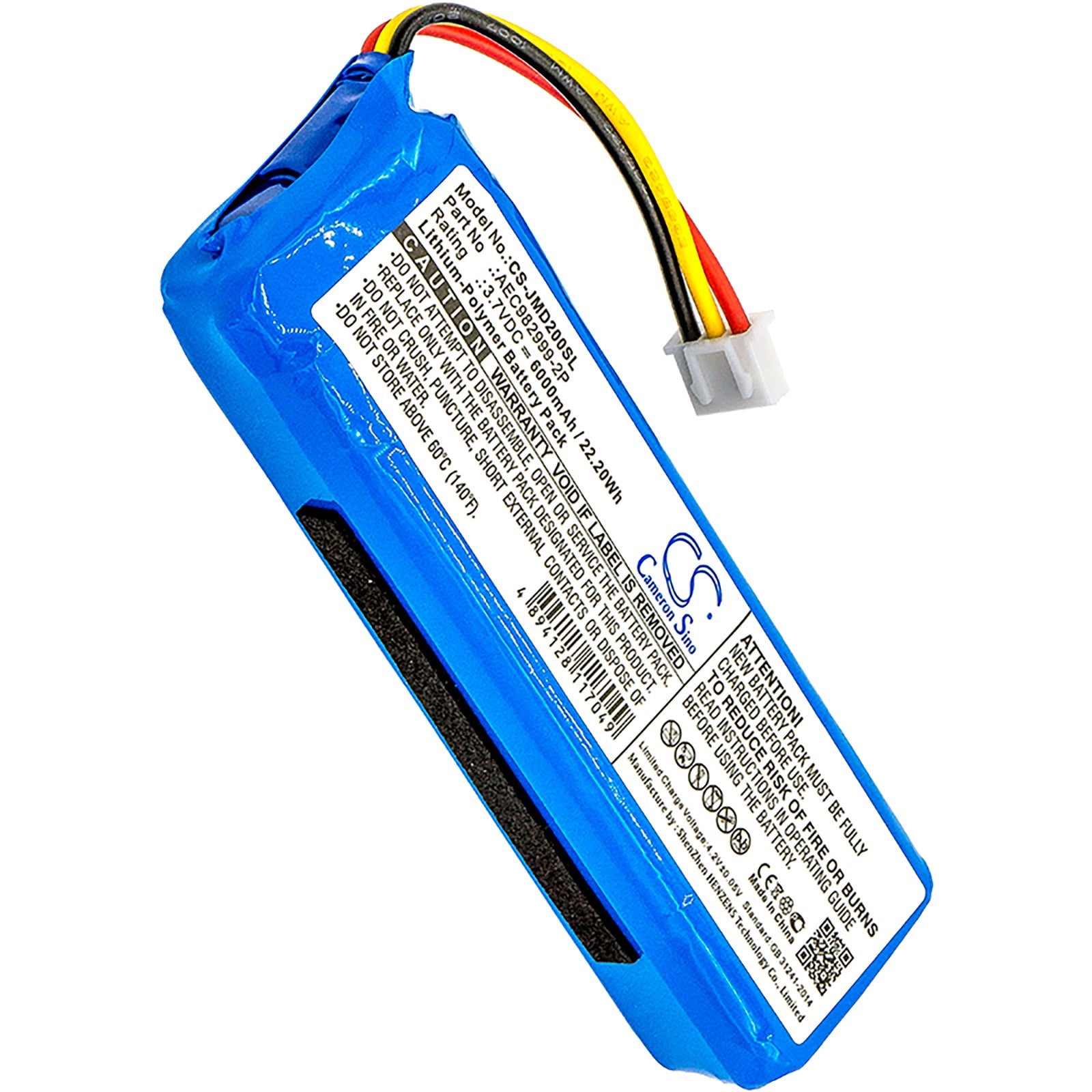 Batteria Di Ricambio Per JBL Charge (1ª Gen, 2013) - 6000mAh 3,7V LiPo - Compatibile AEC982999-2P