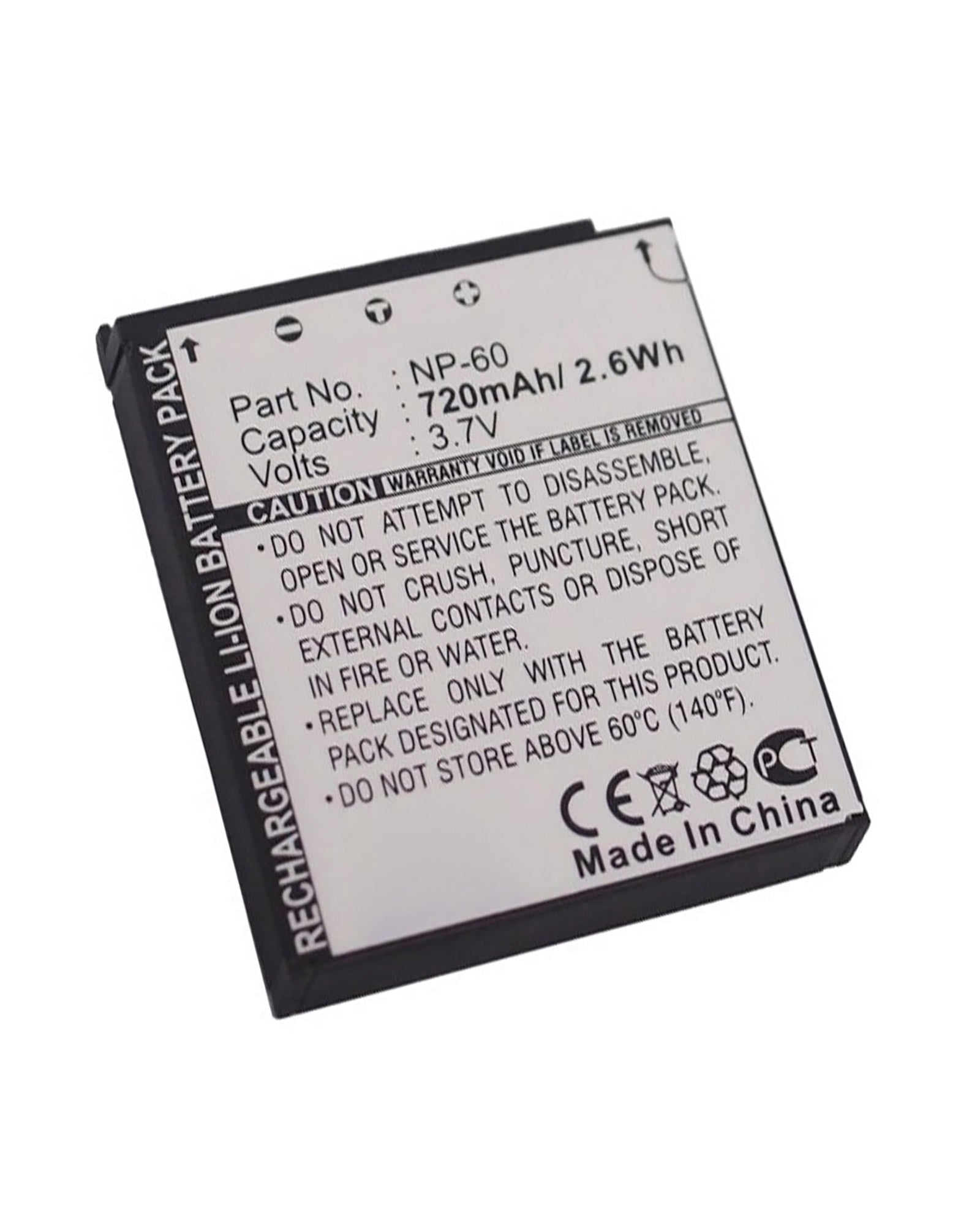Battery for FUJIFILM NP-60, Li-ion, 3,7V, 1100mAh, 4,1Wh Battery for FUJIFILM NP-60, Li-ion, 3,7V, 1100mAh, 4,1Wh