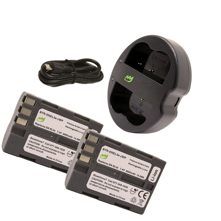 Nikon D80 (2-Pack) Battery 2000mAh & Dual Charger-2
