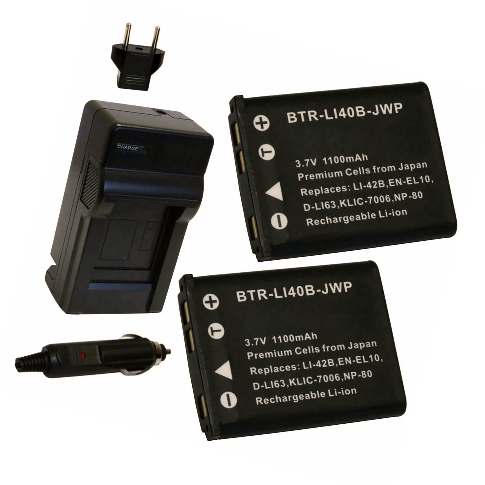 Casio Exilim EX-S8 Battery (2-Pack, 1100mAh) Charger FREE Shipping ...
