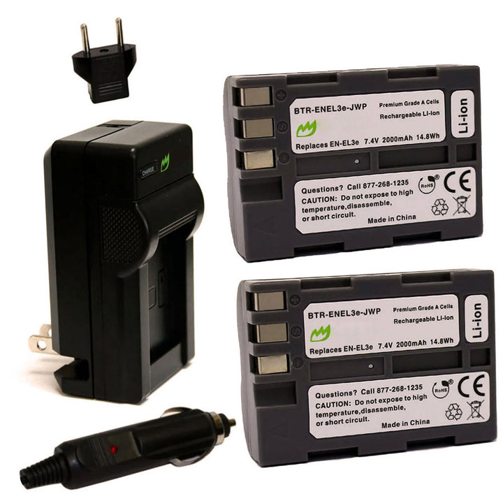 Nikon D90 (2-Pack) Battery 2000mAh & Charger-2