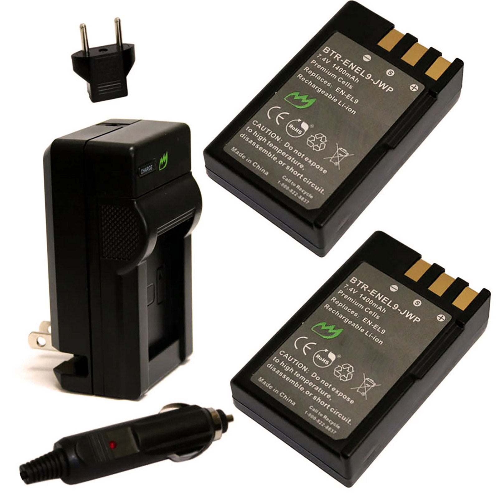 Nikon D3000 Replacement Battery (2-Pack, 1400mAh) & Charger – ElektroEdge